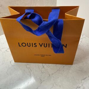 Louis Vuitton Orange Gift Fashion Shopping Bag Ribbon Handle‎ 8.5 x 7 x 4.5